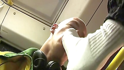 Slutty milf in the public transport getting fucked