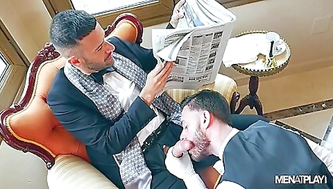 Hot dude is horny and wants to get his dick in the mouth