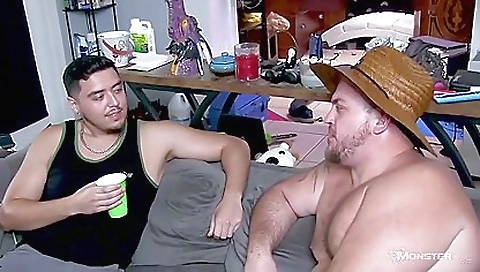 Sexy brunette and a stud do a hardcore threesome in bed