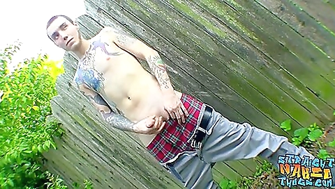 Solo brunette naked in public is having fun with her boyfriend