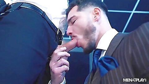 Adam tyrant fucks Ricky on the couch and gets his dick deep in throat