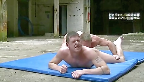 Muscular daddy rides best man's dick hard on the table
