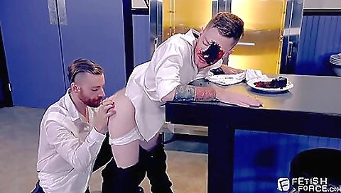 A hot and sexy babe with a tattooed pussy is going to be dominated