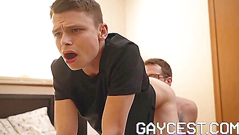 Blonde and brunette and his stepdad have a threesome