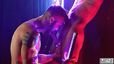 Thick man with a big cock enjoys the big dude's dick