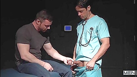 Medical sex show with a hairy dude and his patient